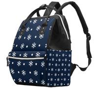 LVTISEE Snowflake Star on Blue Diaper Bag Mummy Backpack Nappy Nursing Bag for Baby Care