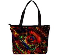 LVTISEE Splashing Abstract Fractals Tote Bag for Women Top-Handle Purse Zipper Shoulder Bag Hobo Travel Shopping Handbag