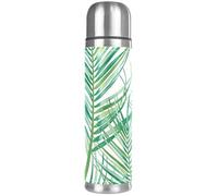 LVTISEE Superfresco Easy Jungle Fever Green Leaves Vacuum Flask Bottle Insulated Water Bottle Compact Stainless Steel Coffee Travel Mug 500ml