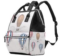 LVTISEE Vintage Hot Air Balloon on World Map Diaper Bag Mummy Backpack Nappy Nursing Bag for Baby Care