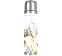 LVTISEE Watercolor White Rabbit Chick Egg Happy Easter Vacuum Flask Bottle Insulated Water Bottle Compact Stainless Steel Coffee Travel Mug 500ml