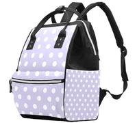 LVTISEE White Polka Dots on Purple Diaper Bag Mummy Backpack Nappy Nursing Bag for Baby Care