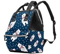 LVTISEE Winter Polar Bear Snowflake Diaper Bag Mummy Backpack Nappy Nursing Bag for Baby Care