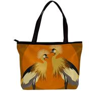 LVTISEE Young Gallant Birds Pattern Tote Bag for Women Top-Handle Purse Zipper Shoulder Bag Hobo Travel Shopping Handbag