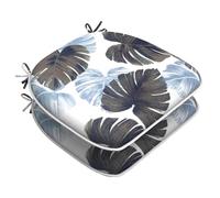 LVTXIII Indoor/Outdoor Chair Cushions Seat Cushions with Ties, Patio Chair Pads D16xW17 Inch for Patio Furniture Garden Home Office Decoration 2 Pack, Big Leaves