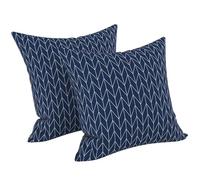 LVTXIII Outdoor Throw Pillow Covers 20 x 20 Inch, Covers ONLY Modern Cute Pattern Decorative Square Toss Pillow Case Pack of 2 for Home Patio Garden Sofa Bed Furniture, Herringbone Navy