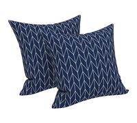 LVTXIII Outdoor Throw Pillow Covers 20 x 20 Inch, Covers ONLY Modern Cute Pattern Decorative Square Toss Pillow Case Pack of 2 for Home Patio Garden Sofa Bed Furniture, Herringbone Navy
