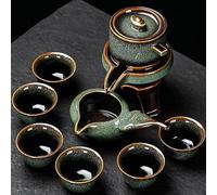 LVUNZJCA chinese tea set,chinese ceramic tea cup, 8 Piece Kung Fu Tea Set Chinese Tea Set High End Automatic Tea Set Bone China Teapot And Tea Cup Set Travel Tea Set For 6 People Teapot (Color : B)