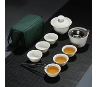 LVUNZJCA chinese tea set,chinese ceramic tea cup, Set Chinese Travel Kung Fu Tea Set Ceramic Portable Teacup Porcelain Service Gaiwan Tea Cups Mug Of Tea Ceremony Teapot Teapot (Color : C)
