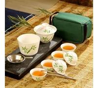 LVUNZJCA chinese tea set,chinese ceramic tea cup, Set Chinese Travel Kung Fu Tea Set Ceramic Portable Teacup Porcelain Service Gaiwan Tea Cups Mug Of Tea Ceremony Teapot Teapot (Color : B)