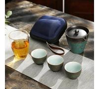 LVUNZJCA chinese tea set,chinese ceramic tea cup, Tea Set Teapot Gaiwan With Cups Tea Sets Portable Travel Tea Set Drinkw Free Teapot (Color : B)