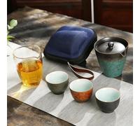 LVUNZJCA chinese tea set,chinese ceramic tea cup, Tea Set Teapot Gaiwan With Cups Tea Sets Portable Travel Tea Set Drinkw Free Teapot (Color : C)