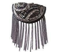 LVUNZJCA Epaulet 2 Pieces of Coat Metal Tassel Shoulder Diamond Shoulder Badge for Men Women