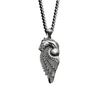 LVUNZJCA Hip Hop Necklace Simple Men And Women Hip Hop Punk Style Necklace Couple Vintage Horse Feather Pendant for Rapper Men Woman