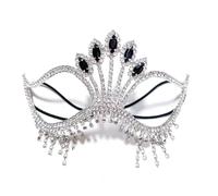 LVUNZJCA Masquerade Mask Makeup Ball Mask Stage Performance Face Decoration Female for Costume Party Cosplay(Black 2)