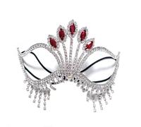LVUNZJCA Masquerade Mask Makeup Ball Mask Stage Performance Face Decoration Female for Costume Party Cosplay(Red 2)