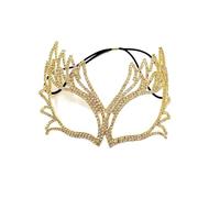 LVUNZJCA Masquerade Mask Nightclub Ball Face Shining Jewelry Female Mask for Costume Party Cosplay(Gold)