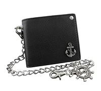 LVUNZJCA Men's Chain Wallet Leather Motorcycle Punk Men's Boy's Cash Card Wallet with Key Chain Key Belt Chain