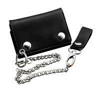 LVUNZJCA Men's Chain Wallet Men's Bike Truck Leather Wallet with Belt Clip Long Chain Key Belt Chain