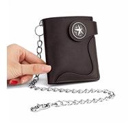 LVUNZJCA Men's Chain Wallet Men's Casual Bag Short Zero Wallet Chain Key Belt Chain(Brown)