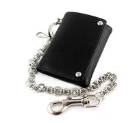 LVUNZJCA Men's Chain Wallet Men's Chain Wallet Triple Leather Bicycle Truck Wallet Key Belt Chain