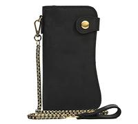 LVUNZJCA Men's Chain Wallet Men's Leather Wallet Long Wallet Chain Bag Key Belt Chain