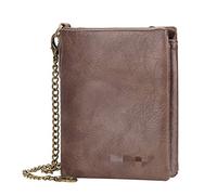 LVUNZJCA Men's Chain Wallet Men's Multi Short Wallet Card Chain Zero Wallet Key Belt Chain(Coffee)