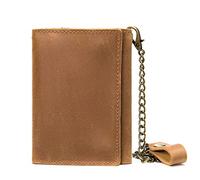 LVUNZJCA Men's Chain Wallet Men's Vintage Leather Chain Wallet Key Belt Chain(Brown)