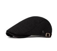 LVUNZJCA Men's Flat Cap Beret Hat Men's Breathable Forward Hat Beret Hat(Noir)