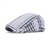LVUNZJCA Men's Flat Cap Beret Hat Retro Color Blocked Forward Hat Beret Hat(Blue)