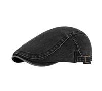 LVUNZJCA Men's Flat Cap Duck Tongue Hat Men's and Women's Light Plate Retro Beret Hat(Noir)
