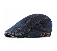 LVUNZJCA Men's Flat Cap Men Newsboy Cap Flat Cap Golf Cowboy Driving Hat Beret Hat(Dark Blue)