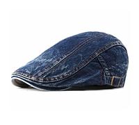 LVUNZJCA Men's Flat Cap Men Newsboy Cap Flat Cap Golf Cowboy Driving Hat Beret Hat(Medium Blue)