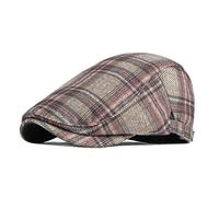 LVUNZJCA Men's Flat Cap Men's Autumn Winter Beret Women's Flat Cap Retro Hat Beret Hat(Khaki)