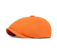 LVUNZJCA Men's Flat Cap Men's Duckbill Newspaper Boy Hat Versatile Beret Beret Hat(Orange)