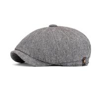 LVUNZJCA Men's Flat Cap Soft Top Duckbill Newspaper Hat Casual Beret Beret Hat(Light Gray)