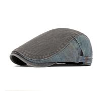 LVUNZJCA Men's Flat Cap Washed Color Blocked Denim Beret Hat Beret Hat(Grey)