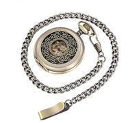 LVUNZJCA Men's Pocket Watch Automatic Mechanical Pocket Watch Flip Cover Retro Antique Watch for Birthday