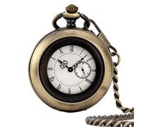 LVUNZJCA Men's Pocket Watch Delicate Vintage Palace Carved Classical Flower Hollow Quartz Pocket Watch for Men and Women for Birthday
