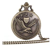 LVUNZJCA Men's Pocket Watch Eagle Pattern Retro Pocket Locket Quartz Watch Nostalgic Quartz Pocket Watch Mechanical Pocket Watch with Chain for Birthday