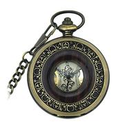 LVUNZJCA Men's Pocket Watch Flip Cover Vintage Full Manual Mechanical Movement Pocket Watches for Birthday