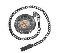LVUNZJCA Men's Pocket Watch Mechanical Movement Pocket Watch Flip Cover Vintage Men Ladies for Birthday