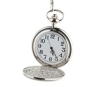 LVUNZJCA Men's Pocket Watch Unisex Stainless Steel Mechanical Pocket Watch with Chain Pocket Watch Vintage Necklace Quartz Pocket Watch Hanging Chain Watch for Birthday