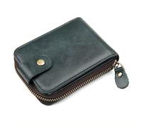 LVUNZJCA Men's Wallet Leather Card Holder ID Wallet Top Layer Leather Coin Purse RFID Card Holder Card Holder(Blue)