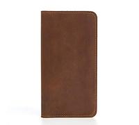 LVUNZJCA Men's Wallet Mens Leather Long Wallet with ID Window Clutch Bag Business Card Holder(Brown)