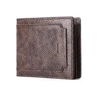 LVUNZJCA Men's Wallet RFID Anti-theft Brush Wallet Vintage Men's Business Wallet Short Leather Bag Card Holder