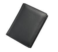 LVUNZJCA Men's Wallet Short Men's Leather Business Wallet for Work Business or Travel(Noir)