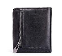 LVUNZJCA Men's Wallet Wallet for Men Women Leather Front Pocket Wallet Vintage Business Card Holder(Noir)
