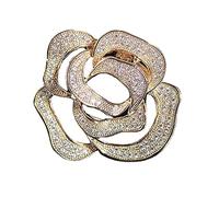 LVUNZJCA Scarf Buckle Silk Scarf Buckle Rose Dual-use Brooch Female Scarf Rings for Women(Gold)