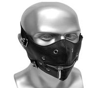 LVUNZJCA Steampunk Mask Leather Jewelry and Willow Nail Stage Performance Equipment for Cosplay Party(Black3)